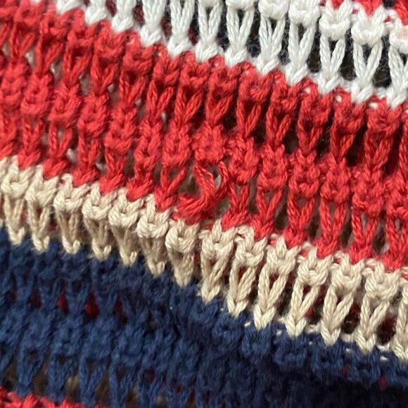 Vintage Y2K Penelope Rose Knit Striped Maxi Dress w/ Left Side Slit - Picture 4 of 12